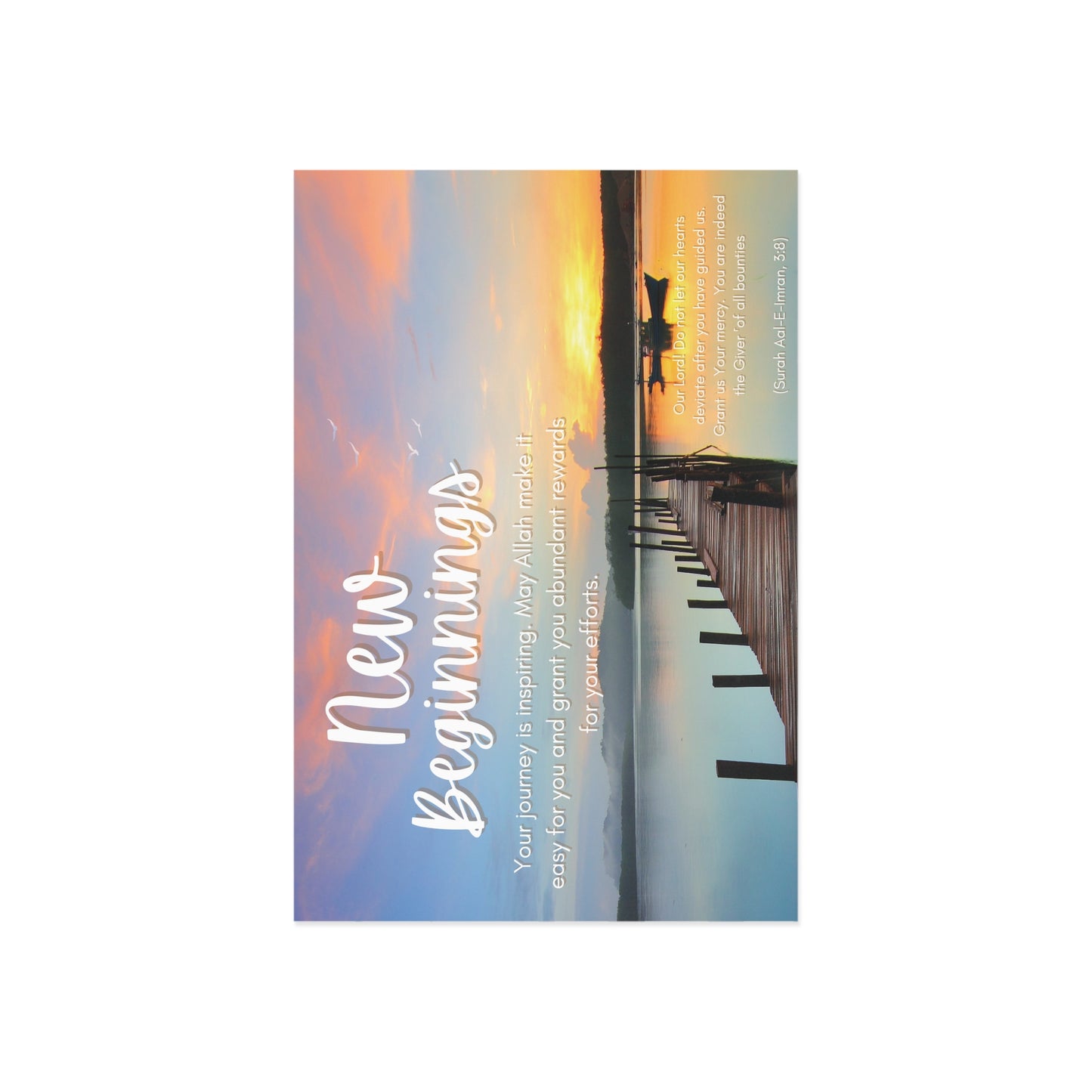 New Beginnings Post Card: Inspiring Sunrise Design