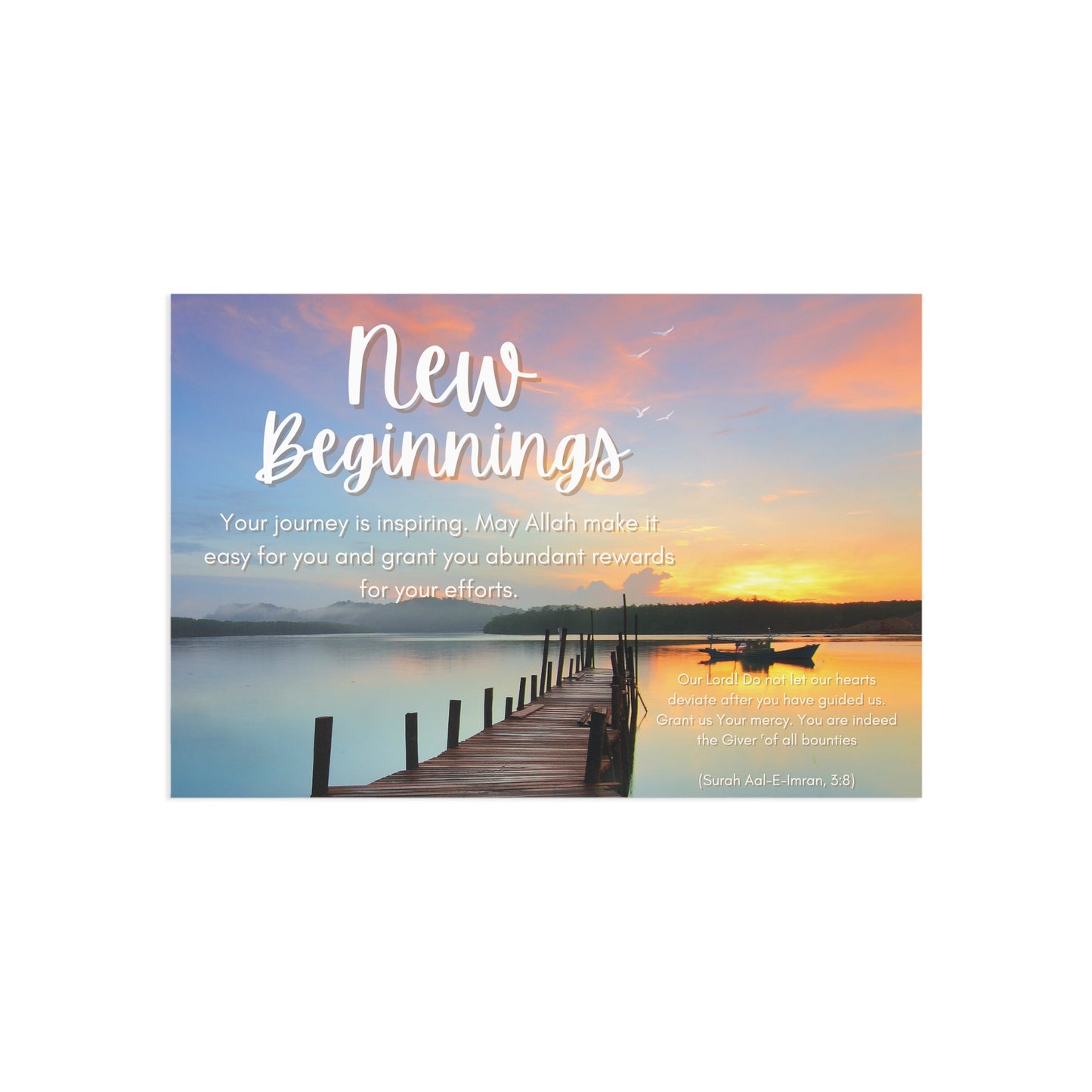 New Beginnings Post Card: Inspiring Sunrise Design