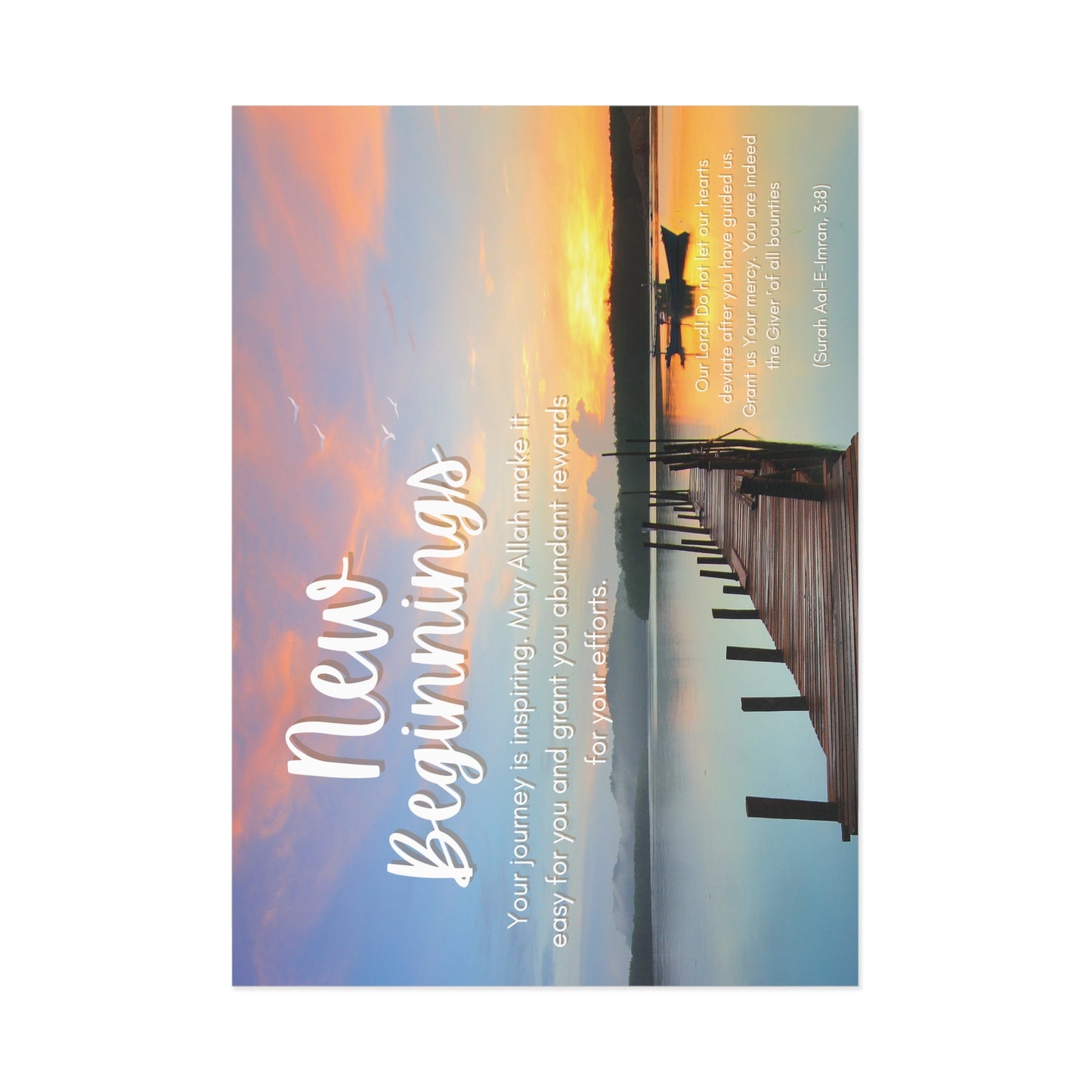 New Beginnings Post Card: Inspiring Sunrise Design