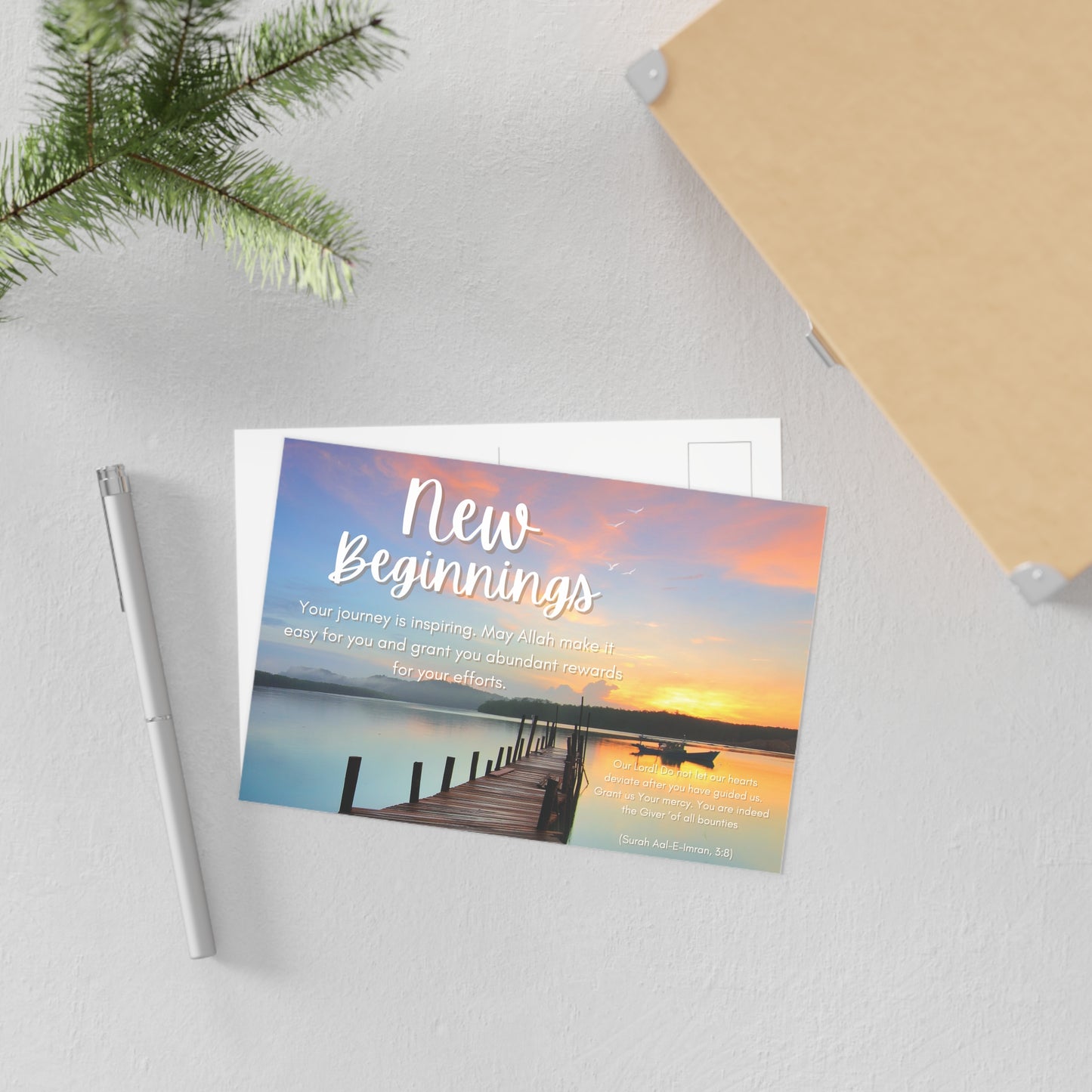 New Beginnings Post Card: Inspiring Sunrise Design