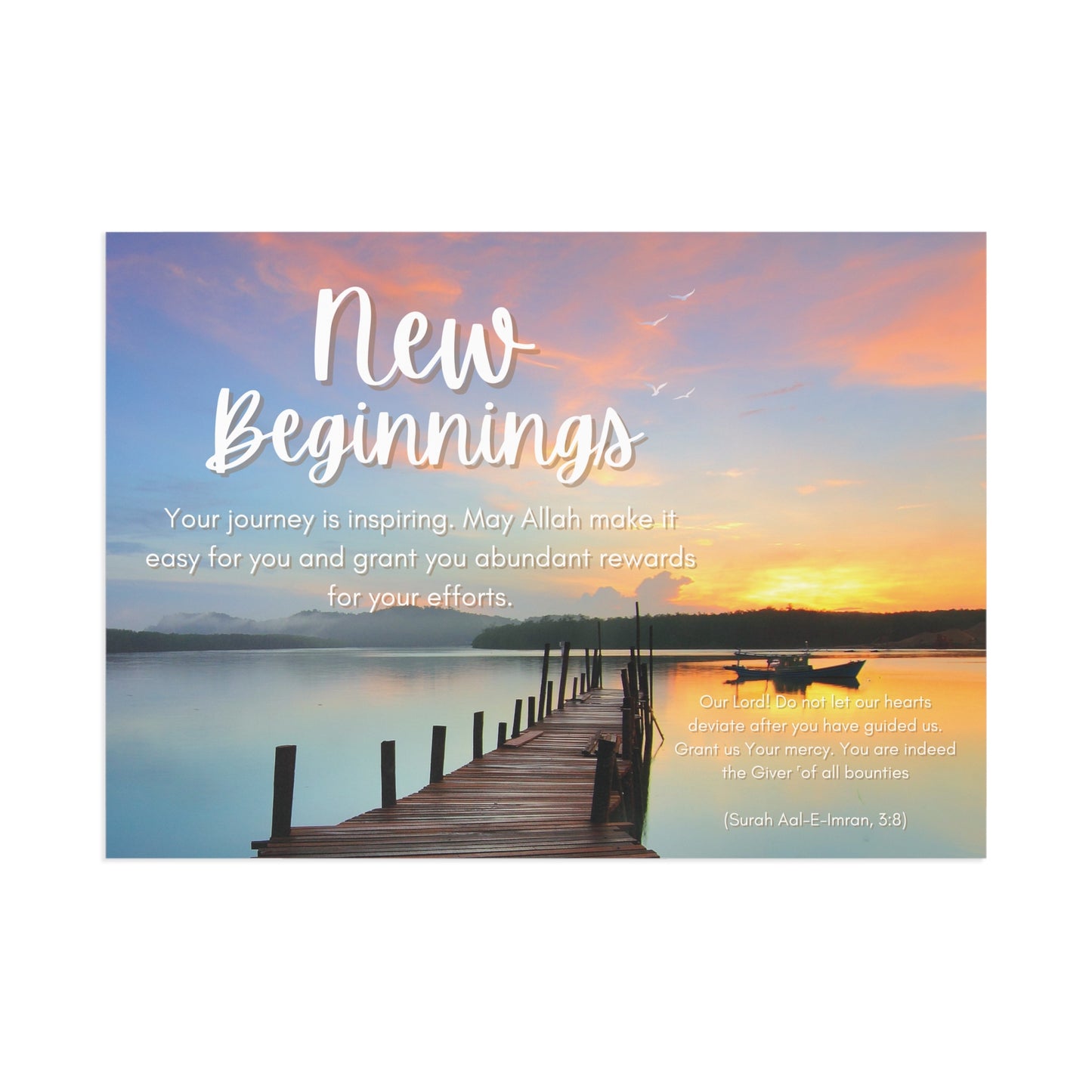 New Beginnings Post Card: Inspiring Sunrise Design