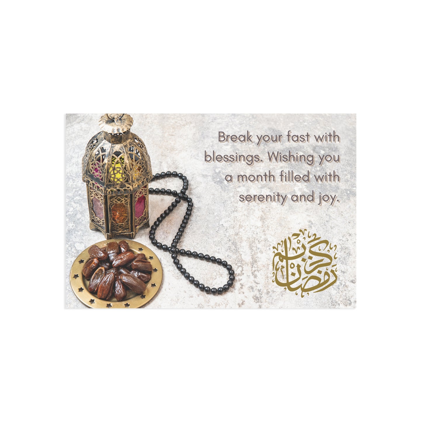 Ramadan Postcard: Dates and Prayer Beads Design