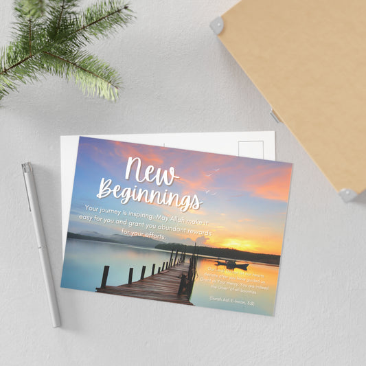 New Beginnings Post Card: Inspiring Sunrise Design