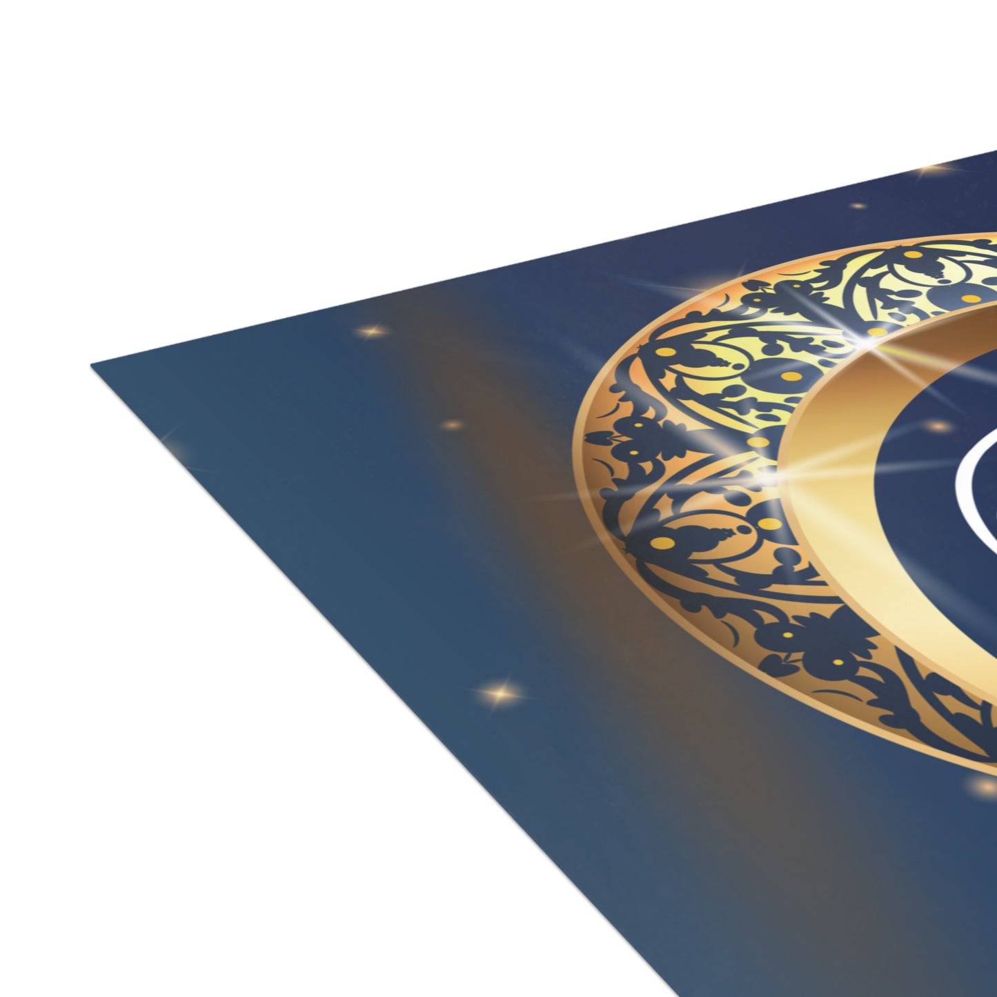 Ramadan Mubarak Postcard: Crescent and Lantern Design